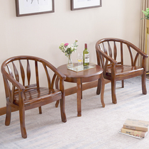 Solid Wood Circle Chair Three Sets Modern Chinese Balcony Casual Table And Chairs Tea Table Chairs Combined Bedroom A Table Two Chairs