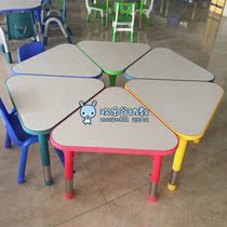 Kindergarten early education can be spelled triangle table Children can lift the learning table Learn to draw handmade table Toy table