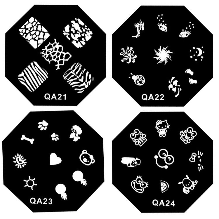 美甲印花钢板模板美甲指甲油印章小印花钢板qa卡通系列diy菱形形_7折