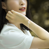 Precious Chinese parish foot silver bracelet 100 lap ornament fashion minimalist Japan-ROK version little fresher silver bracelet with female personality silver decoration