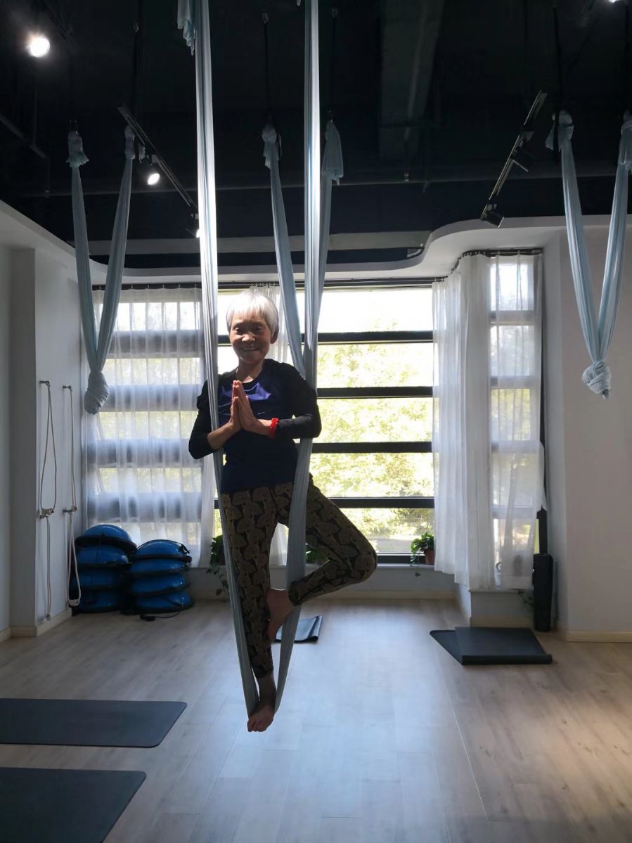 柏飞空中瑜伽吊床反重力空中瑜伽绸缎吊绳伸展带高空瑜伽弹力吊床