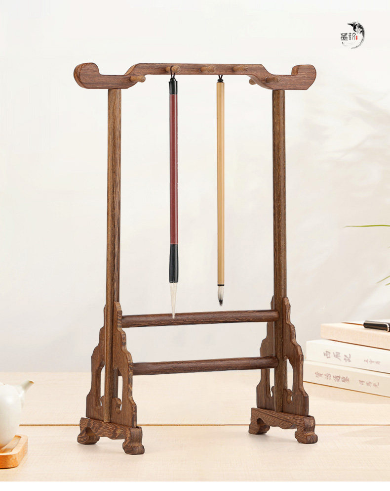 红木笔架毛笔挂大号书法画笔的展示架收纳 实木质简约创意毛笔笔