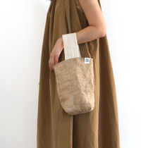 Like Mountain coarse weaver hand-carrying Mini handbag handbag Silence Wind Wrist Bag Single Retro Bag original texture