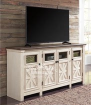 American Countryside Solid Wood TV Cabinet Tea Table Combo Meek Retro Make Old Carved Oak Lockers Ground Cabinet Furniture