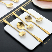 Girl heart Japanese flower coffee spoon stainless steel small spoon creative water Cup spoon cute dessert milk tea mixing spoon