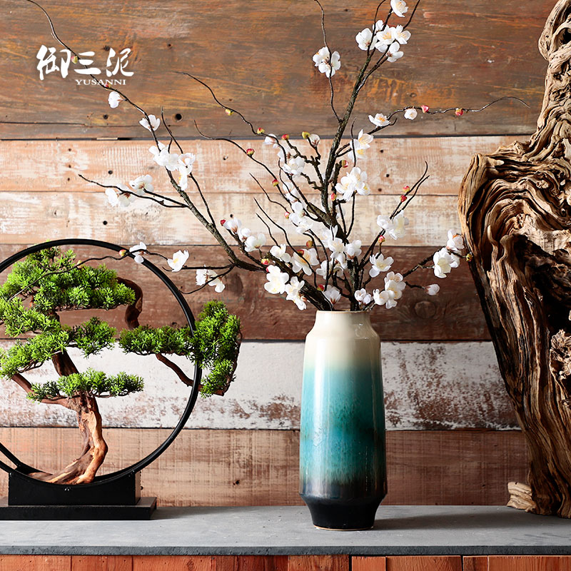 Zen Japanese ceramic vases, new Chinese style furnishing articles decorations living room TV cabinet put dry flower decoration ideas