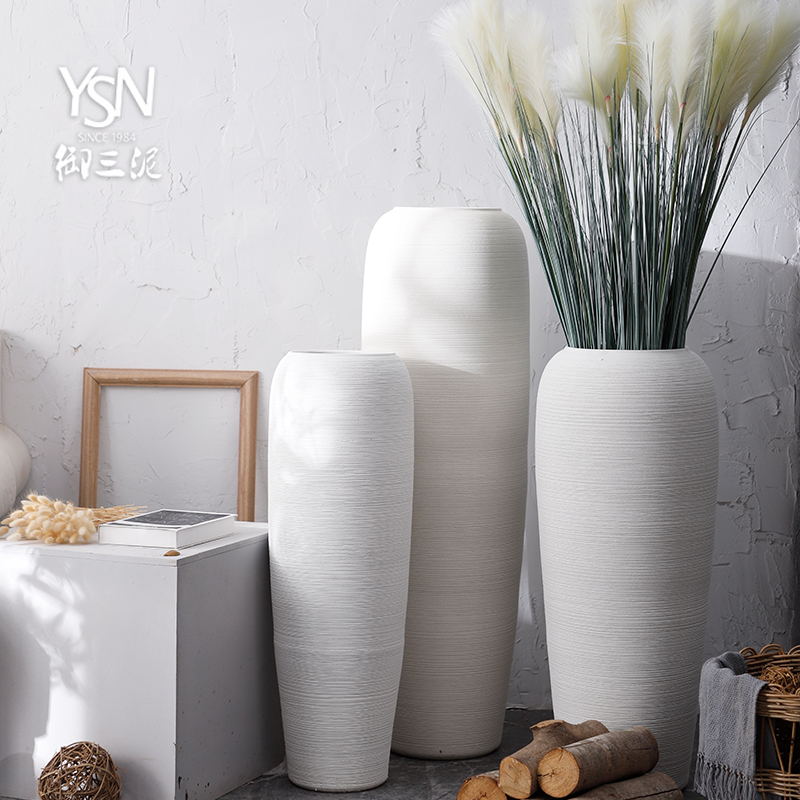 Be born pottery decorative furnishing articles I and contracted jingdezhen ceramic vase Nordic white flower arranging dried flowers, the sitting room