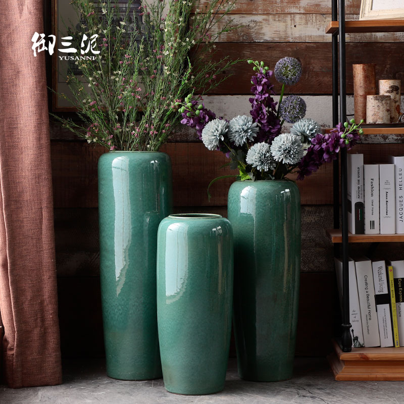 Jingdezhen ceramic vase furnishing articles sitting room ground dried flowers to decorate the courtyard villa large flower pot water tanks tank POTS