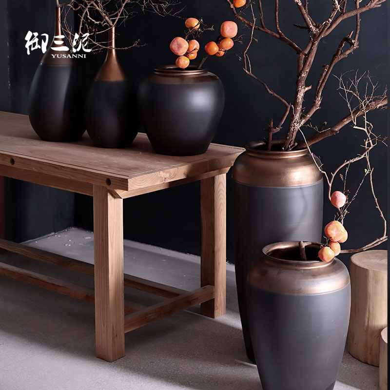 Large vases, jingdezhen ceramic I and contracted Europe type Nordic furnishing articles villa living room window flower arrangement suits for