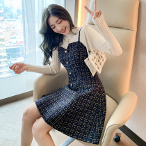 FENING MAJE small fragrant style fashion set womens solid color knitwear dress for age age