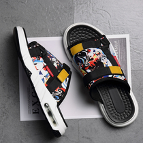 Slipper men summer Tide brand beach sandals men wear personality Net red Korean version of sports one-word drag 2021 New