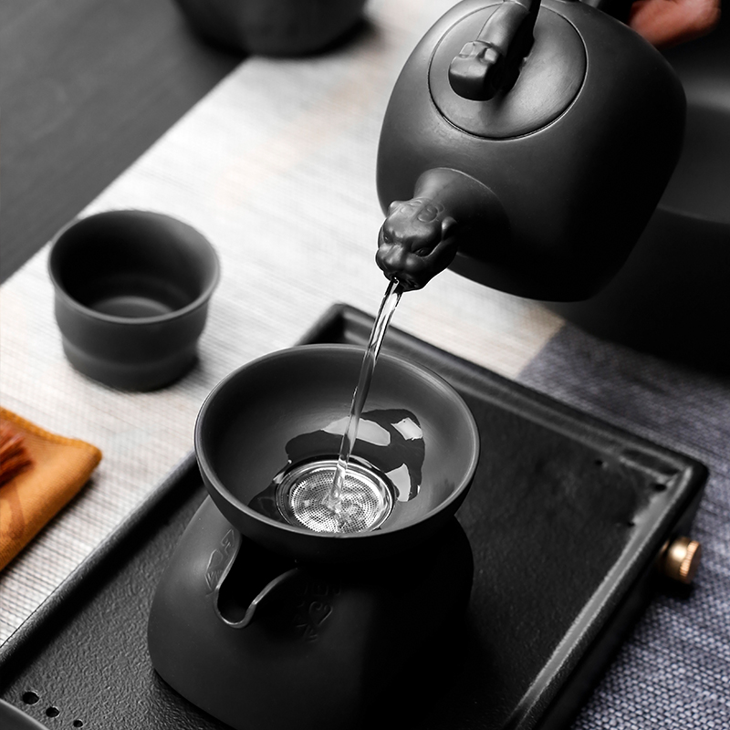 Tao blessing, violet arenaceous kung fu tea set home a whole set of black mud purple sand teapot teacup tea tea set