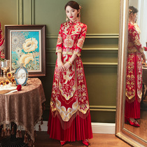 Bride toast service Xiuhe clothing 2021 new wedding dragon and phoenix coat Chinese dress summer show kimono wedding dress