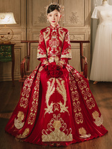 Xiuhe clothing female bride 2020 new wedding dress small man autumn and winter long sleeve Chinese dragon and phoenix coat wedding dress
