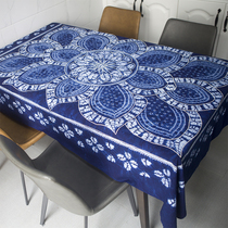 Spot recommendation Yunnan Dali Bai handmade tie-dyed small sheets ethnic style sofa cover cloth skirt fabric Lotus table