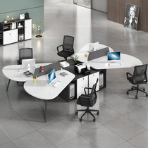 Simple modern office table creative butterfly staff table 24 6 Four Person station staff office table and chair combination