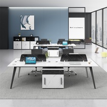 Office staff desk simple modern staff computer table and chair 246 people partition card holder working combination