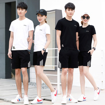 New badminton suit mens and womens pure cotton table tennis short-sleeved shorts shuttlecock jersey group purchase printing