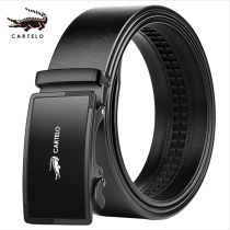 Alligator Belt Men's Leather Automatic Buckle Top Plain Cowhide Belt Men's Young People's Casual Youth Strap Fashion