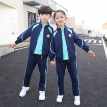 College style new primary and secondary school uniforms pure cotton spring and autumn childrens sports class uniforms kindergarten uniforms three sets