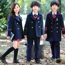 British Academy Style School Uniform Set Primary School Class Clothes Long Coat Coats Autumn and Winter New Kindergarten Garden Clothes
