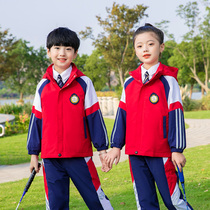 Primary and secondary school students charge school uniform set autumn and winter new childrens class clothes zipper shirt teacher kindergarten Garden clothes