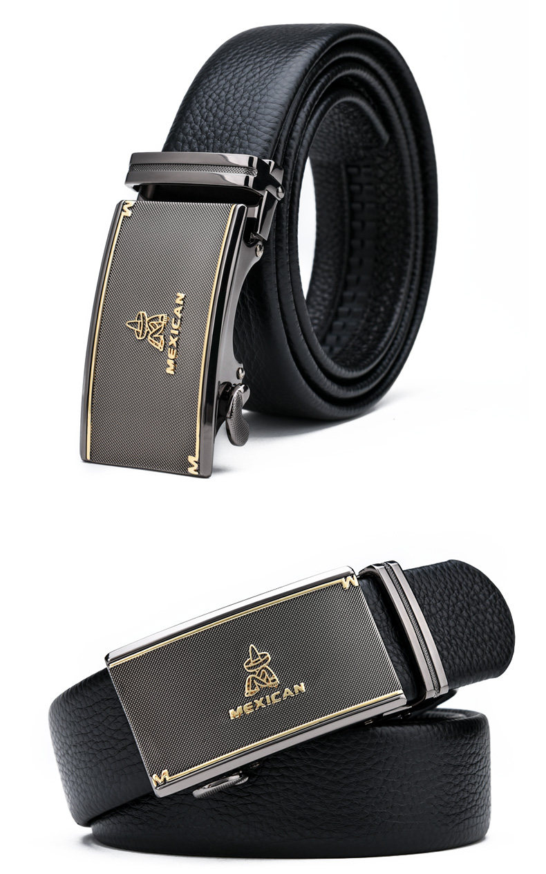 稻草人男皮带真皮自动扣青年商务休闲男士头层牛皮学生裤腰带百搭