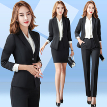 Suit suit suit female spring and autumn high-end temperament goddess Fan civil servant interview tooling formal suit professional suit overalls