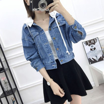  Denim jacket female spring and autumn students loose Korean bf cardigan small jacket short baseball suit casual denim jacket