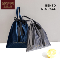 Storage bag underwear portable travel cosmetics drawstring velvet custom cosmetic bag velvet small cloth bag