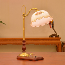 Yu Lei desk lamp Bedroom bedside table Study lamp Creative Republic of China retro classic solid wood warm all copper old Shanghai