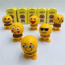 Shake head expression bag doll bouncing person car shake head doll spring doll cute expression bag shaking voice with hot