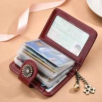 Card bag Womens new large capacity multi-card drivers license card holder female anti-demagnetization organ Small card bag ultra-thin