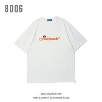 8006 hiphop hip-hop short-sleeved mens European and American street letter printing t-shirt mens short-sleeved trend hip-hop tee