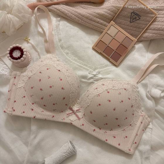 Strawberry mochi ~ Gentle and pure girl lace floral underwear for women with small breasts gathered with steel ringless bra set
Strawberry mochi ~ Gentle and pure girl lace floral underwear for women with small breasts gathered with steel ringless bra set