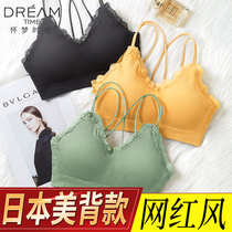 Sports seamless underwear women without steel ring thin back bra small breasts gather Girls High School bra bra