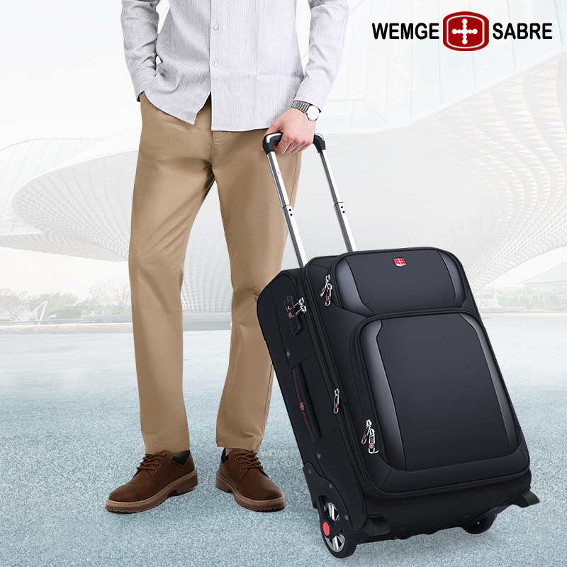 Swiss Army Knife Trolley Case Men's Oxford Cloth Luggage Durable Thickened Suitcase 20-Inch Bull Wheel Leather Suitcase