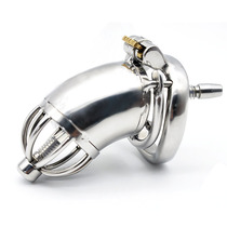 Men's long metal 304 stainless steel chastity lock penis cage chastity pants cb6000 anti-derailment