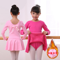 Childrens winter childrens dance clothes winter clothes plus velvet autumn winter girls ballet dress girls Chinese dance practice clothes