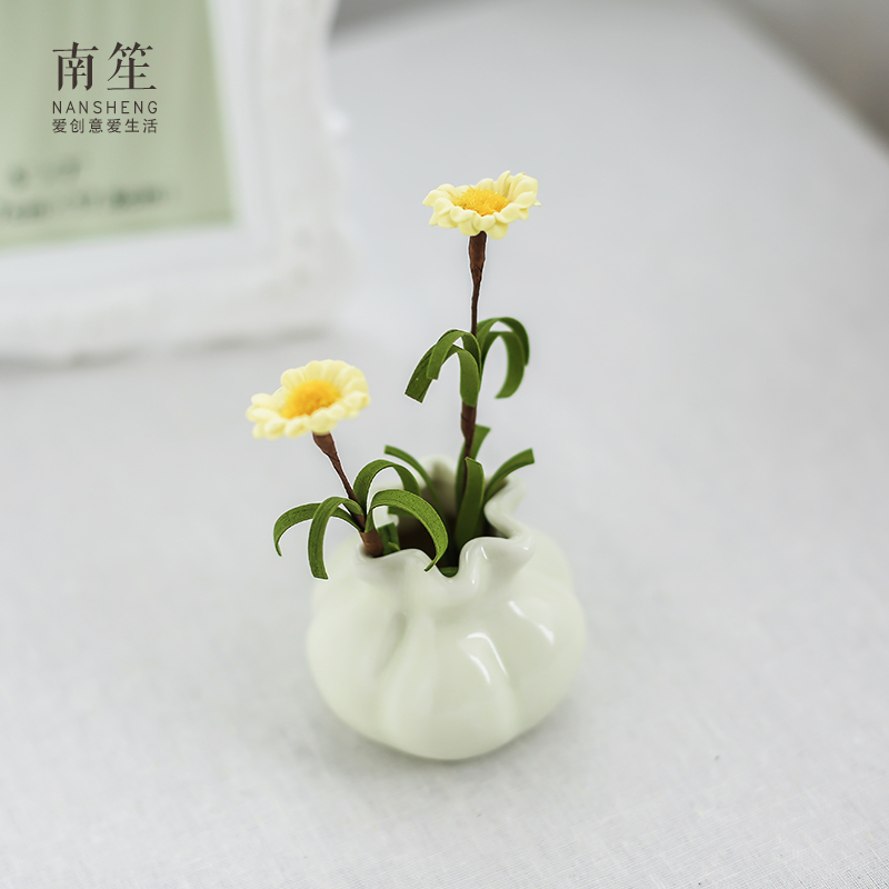 Nan sheng small pure and fresh and contracted hydroponic furnishing articles purse ceramic floret bottle of dry flower arranging flowers creative living room decoration