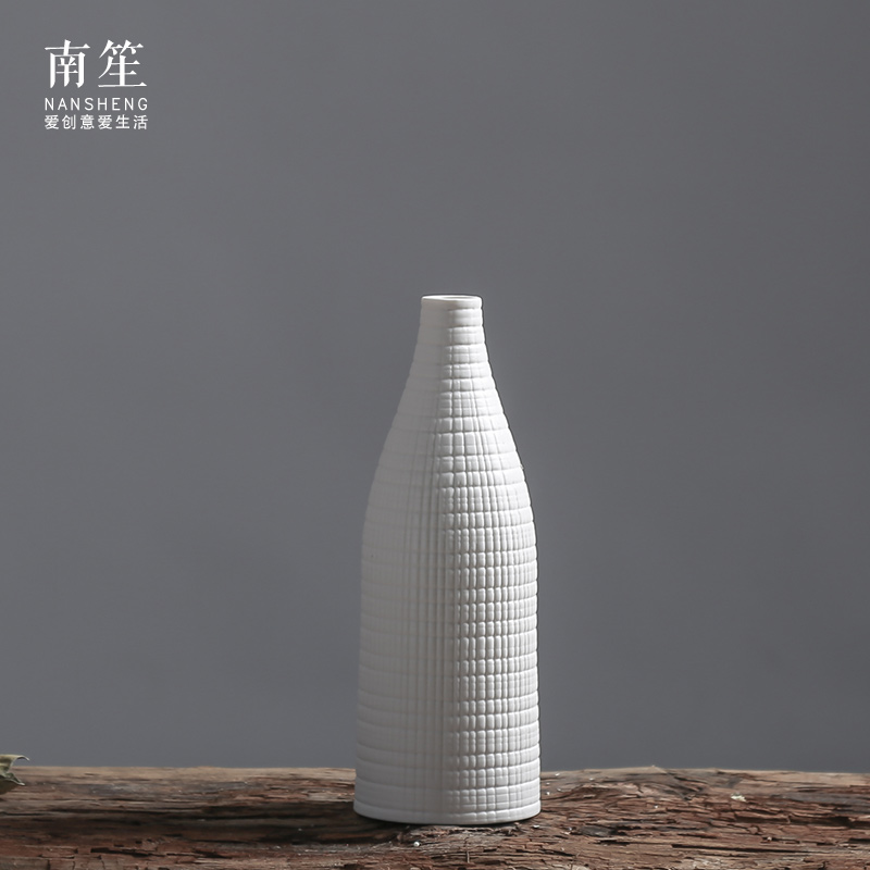 Nan sheng I and contracted white home furnishing articles ceramic vase simulation flowers, dried flowers, floral flower arranging flowers