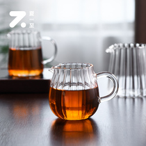 Summer Solstice Tea divider transparent road cup glass ribbon handle thickened heat-resistant high-grade kung fu tea set accessories Tea Sea