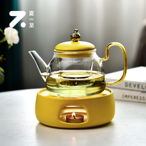 Summer Solstice Tea Set Nordic Fruit Teapot Home Light Luxury Afternoon Tea Tea Set Candle Heating Flower Teapot Set