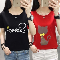 2021 summer new Korean version large size womens fat mm short-sleeved t-shirt womens loose summer womens clothing fashion ins tide