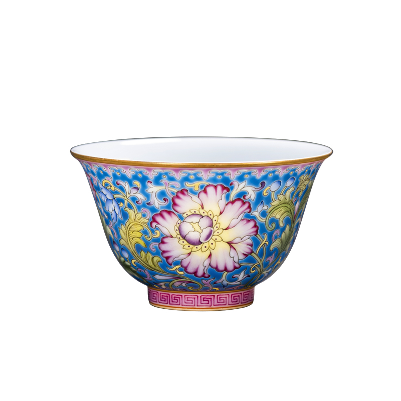 Jingdezhen ceramic checking hand - made treasure phase flowers colored enamel masters cup sample tea cup kung fu tea cup bowl