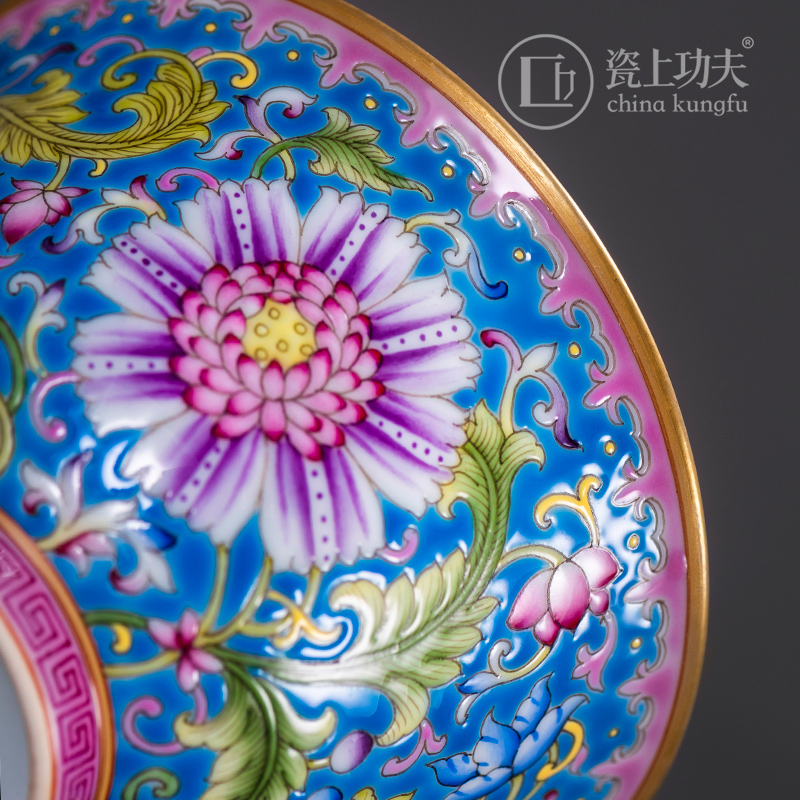 Jingdezhen ceramic checking hand - made treasure phase flowers colored enamel masters cup sample tea cup kung fu tea cup bowl