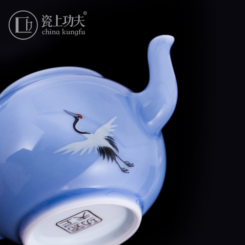 Porcelain on kung fu crane, jingdezhen ceramic teapot all hand kung fu tea box, little teapot teapot