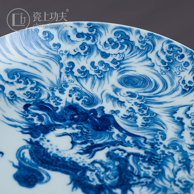 Kung fu tea set on the porcelain jingdezhen ceramic tea tray parts hand - made lion sea of blue and white porcelain kettle plutus flexibly