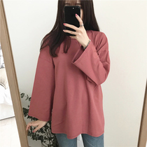 Gangfeng ins long sleeve T-shirt female early autumn Korean version of Harajuku bf Joker students loose foreign style lazy wind chic top