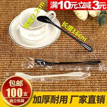 Disposable coffee mixing stick Coffee spoon Long handle plastic spoon Milk tea beverage mixing spoon independent 100 pcs